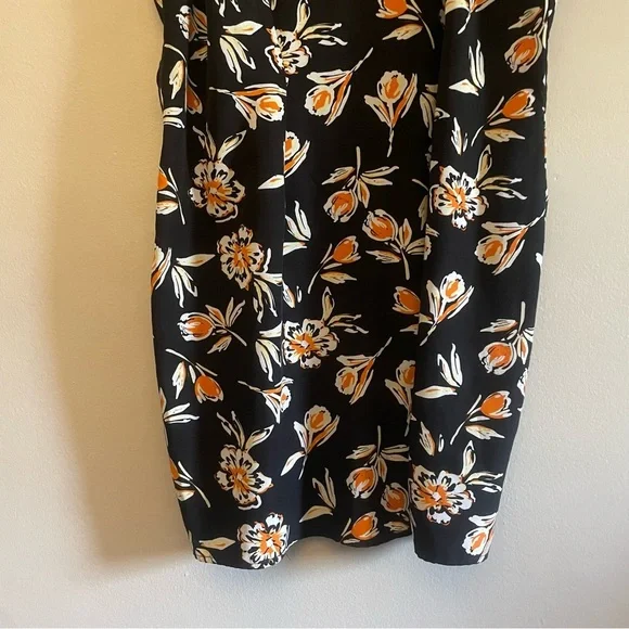 4/$20➡️ Black Spaghetti Strap V-Neck Mini Dress Orange Floral Design – Size 2X - Picture 5 of 12